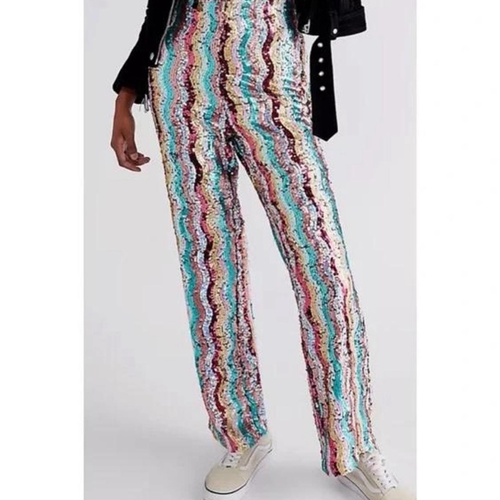 FREE PEOPLE Dance Again Sequin Multi Pants